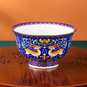 Elk Bone China National Pomegranate Bowl (Option: Peacock Blue)