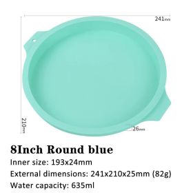 6 inch 8 inch rainbow cake baking pan (Option: Blue-8inch-Round)