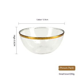 Phnom Penh Fruit Plate Creative Set Glass Plate Household (Option: Small Bowl Wide Edge)